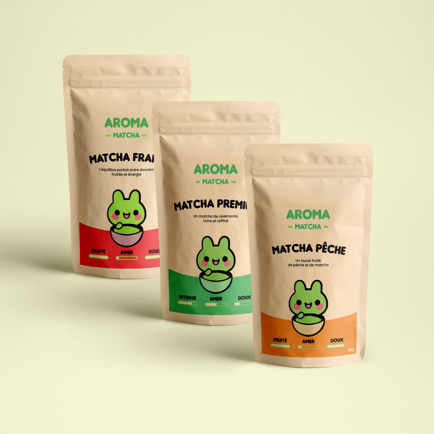 Sachets Coffret Cadeau Matcha Fruité - Matcha Ceremonie premium Fraise Peche - macha matchae