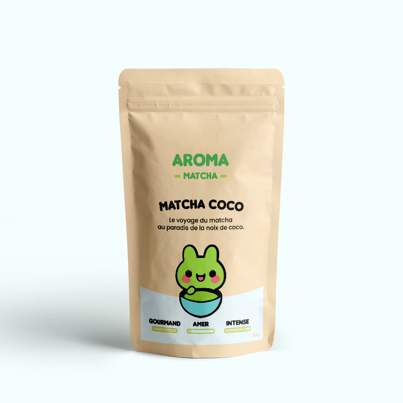 Sachet Matcha COCO aromatisé - Aroma Matcha - Thé matcha vert saveur COCO Gourmand doux