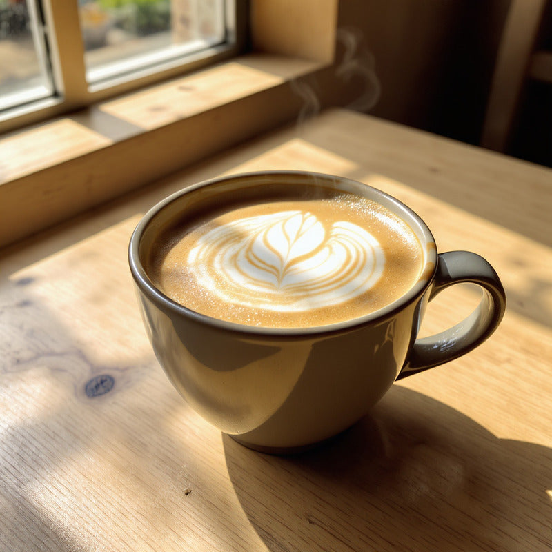 Hojicha latte crémeux à base de poudre hojicha premium Aroma Matcha – alternative douce au café