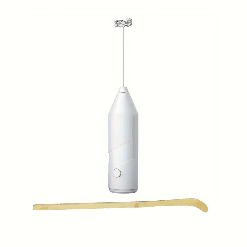 kit Mousseur à lait avec pile - couleur blanche - premium matcha - cuillère en bambou pour matcha - aroma matcha