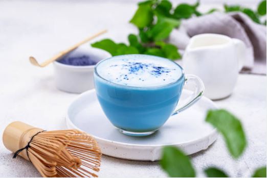 AROMA MATCHA BLEU MATCHA UBE LATTE SUPERALIMENTS SUPERFOOD SAIN HEALTHY