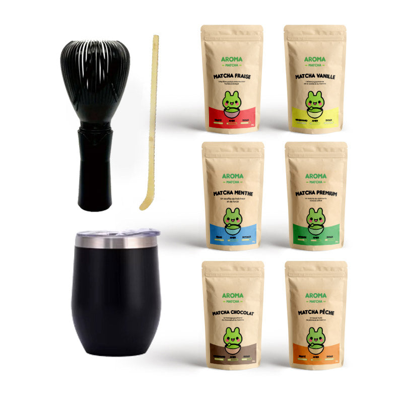 PACK PREMIUM - Fouet + Cuillère + Tasse isotherme + 6x Sachets 30g