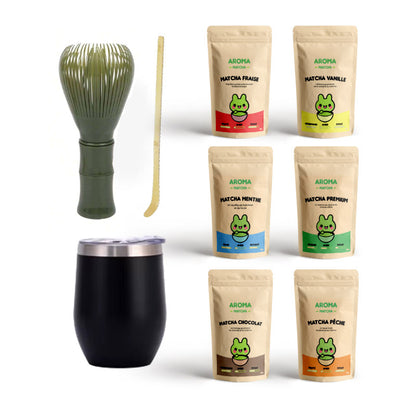 PACK PREMIUM - Fouet + Cuillère + Tasse isotherme + 6x Sachets 30g