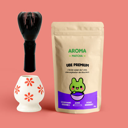coffret noel black friday poudre ube premium chasen fouet durable support céramique aroma matcha