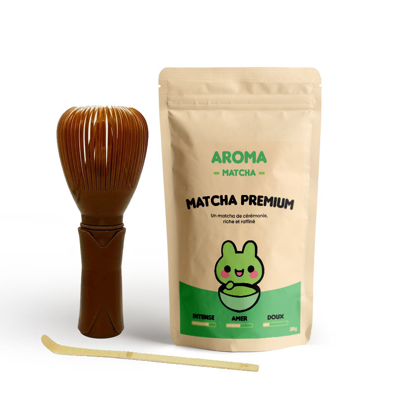 Pack initiation - matcha premium + fouet résine premium bambou + 1 cuillère bambou chashaku matcha - aroma matcha 