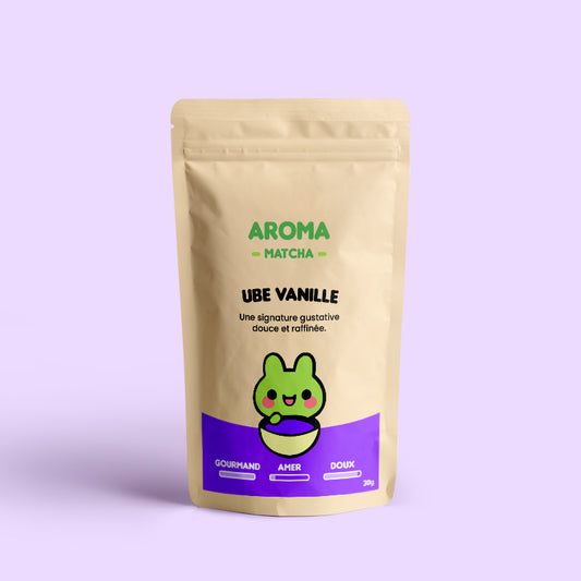 Ube Vanille est une poudre naturelle à base d’igname violet des Philippines (ube), enrichie d’extrait de vanille naturelle. Idéale pour la préparation de lattes violets, desserts exotiques, smoothies nutritifs ou pâtisseries sans colorants artificiels, cette poudre gourmande offre une saveur douce, vanillée et légèrement florale, ainsi qu’une couleur violette intense 100 % naturelle.

Élaborée à partir d’ube cultivé en Asie du Sud-Est, récolté à maturité, cuit à la vapeur puis séché à basse température, la 